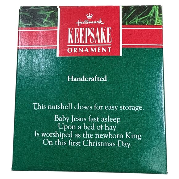 1991 Hallmark Nutshell Nativity Ornament Wise Men & Baby Jesus MIB Vintage - Picture 10 of 10